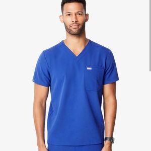 Figs Blue V-Neck Scrub Top